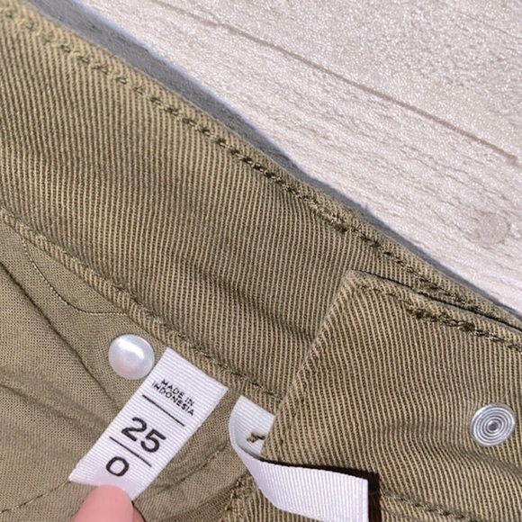 Loft high rise skinny ankle olive green jeans size 0/25 - Picture 6 of 10
